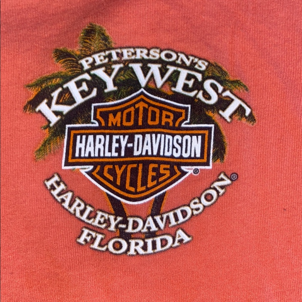 Harley-Davidson Peterson’s Key West Women's Orange V-Neck  large - Picture 2 of 4
